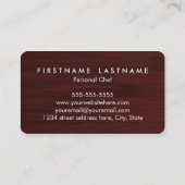Knippen aan boord Persoonlijke Chef/Catering-Visit Visitekaartje (Achterkant)