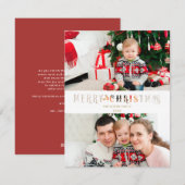 Knippen Papieren Effect Kerst Aangepast Fotoscript Feestdagenkaart (Voorkant / Achterkant)