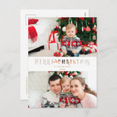 Knippen Papieren Effect Kerst Aangepast Fotoscript Feestdagenkaart (Voorkant / Achterkant)