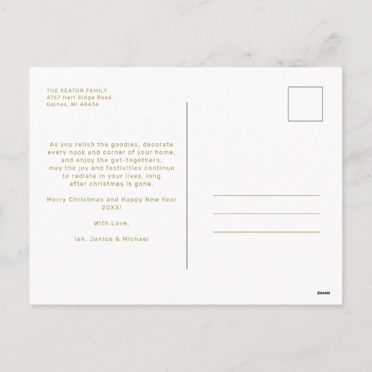 Knippen Papieren Effect Kerst Aangepast Fotoscript Feestdagenkaart (Achterkant)