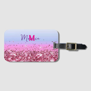 Knippen roze Turquoise Paarse glitter Faux Glitter Bagagelabel