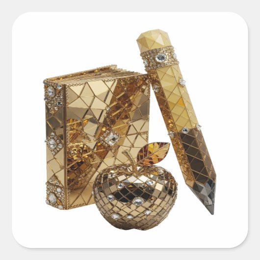 Knippend zilver abstract stickerontwerp vierkante sticker (Voorkant)