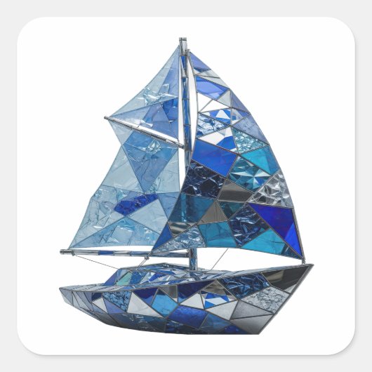Knippende Zilveren Abstracte Cadeausticker Vierkante Sticker (Voorkant)