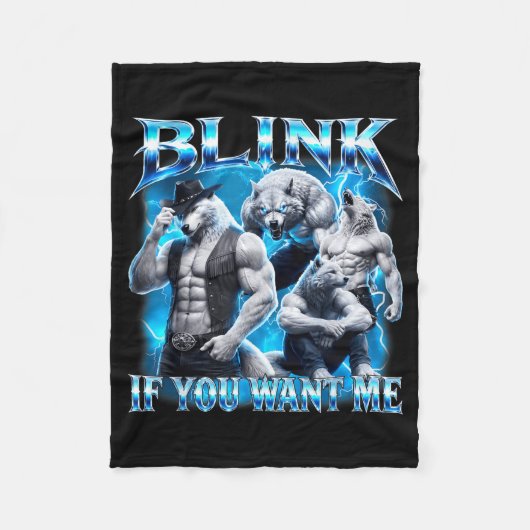 Knipper Als Je Grappig Sarcasme Alpha Wolf Meme Wi Fleece Deken (Voorkant)