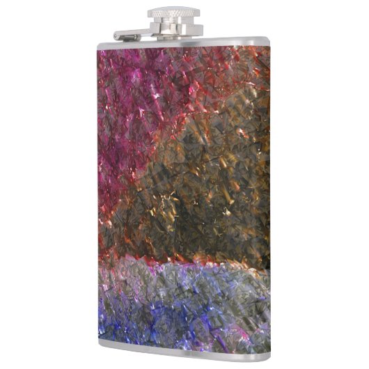 Knipper en roestvast gesmolten spatten van gekleur heupfles (Links)