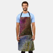 Knipper en roestvast gesmolten spatten van gekleur schort (Gedragen)