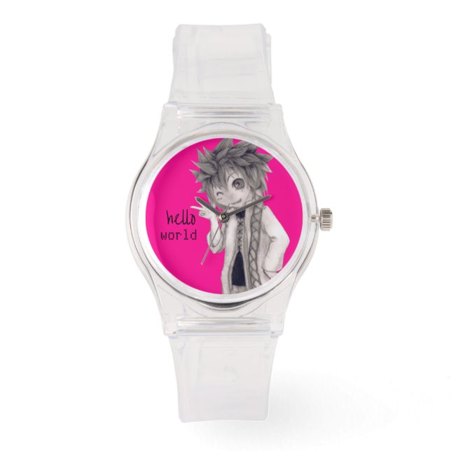 Knipperen Anime Guy, originele tekening Horloge (Voorkant)