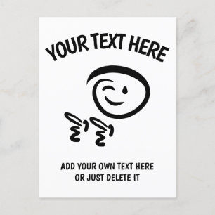 Knipperen Emoji Gezicht met Fingerguns Doodle Sjab Briefkaart