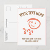 Knipperen Emoji Gezicht met Fingerguns Doodle Sjab Briefkaart (Voorkant / Achterkant)