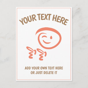 Knipperen Emoji Gezicht met Fingerguns Doodle Sjab Briefkaart