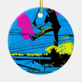 Knipperen - High Flying Scooter Stunt Keramisch Ornament (Voorkant)