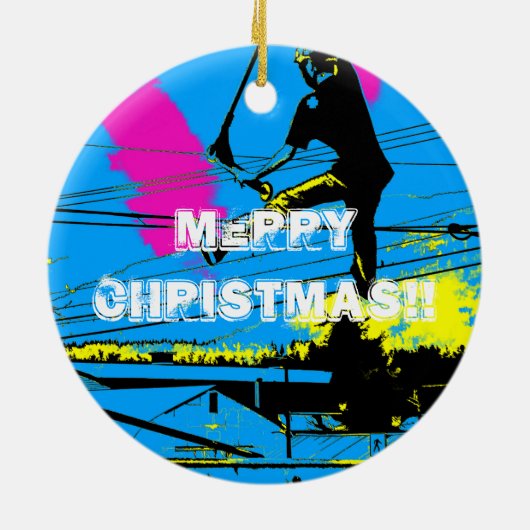 Knipperen - High Flying Scooter Stunt Keramisch Ornament (Achterkant)