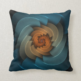Knipperen in de donkere Turquoise en Oranje Abstra Kussen