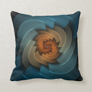 Knipperen in de donkere Turquoise en Oranje Abstra Kussen