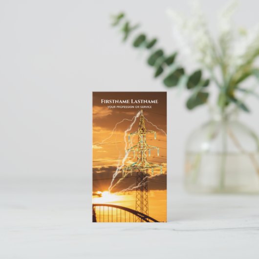Knipperen van bliksem-elektriciteit voor elektrici visitekaartje (Staand voorkant)