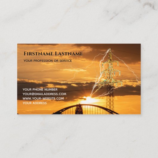 Knipperen van bliksem-elektriciteit voor elektrici visitekaartje (Achterkant)