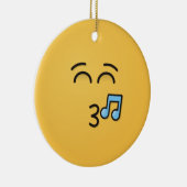 Knipperend gezicht met glimlachend oor keramisch O Ornament (Rechts)