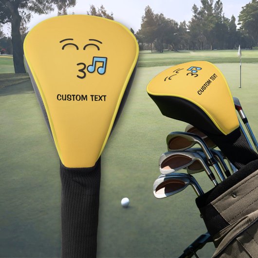 Knipperend gezicht met glimlachende ogen golfheadcover