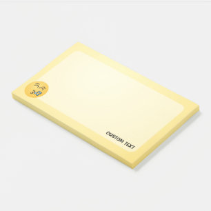 Knipperend gezicht met glimlachende ogen na het ma post-it® notes