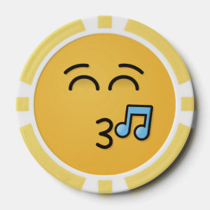 Knipperend gezicht met glimlachende ogen pokerchips