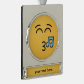 Knipperend gezicht met glimlachende ogen verzilverd banner ornament (Rechts)