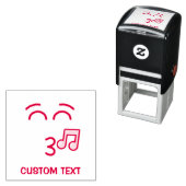 Knipperend gezicht met glimlachende ogen  zelfinktende stempel (In situ)