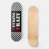Knipperend wit en zwart dambord persoonlijk skateboard (Voorkant)