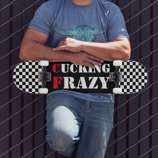 Knipperend wit en zwart dambord persoonlijk skateboard (Buiten 3)