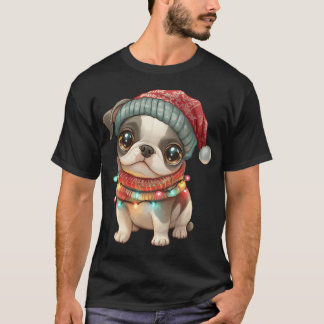 Knipperende draden om een hond gewikkeld t-shirt