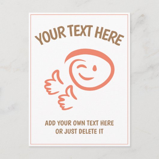 Knipperende emoji gezicht twee duimen omhoog. Dood Briefkaart (Voorkant)