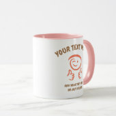 Knipperende emoji gezicht twee duimen omhoog. Dood Mok (Voorkant rechts)