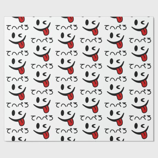 Knipperende gezicht tong uit てへぺろ Tehepero | Oeps Cadeaupapier (Vlak)