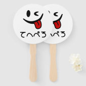 Knipperende gezicht tong uit てへぺろ Tehepero | Oeps Handwaaier (Voorkant en achterkant)