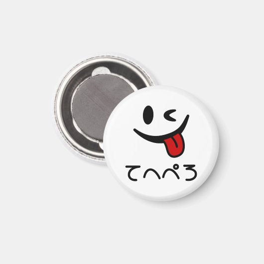 Knipperende gezicht tong uit てへぺろ Tehepero | Oeps Magneet (Voorkant / Achterkant)