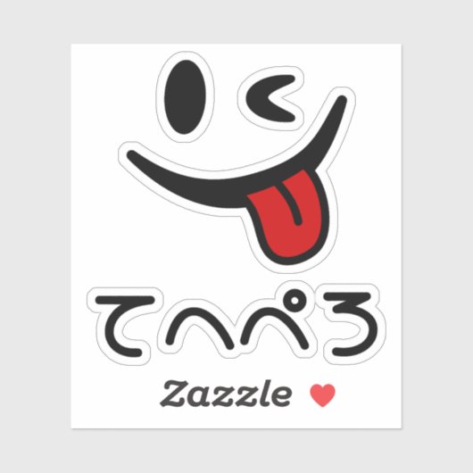 Knipperende gezicht tong uit てへぺろ Tehepero | Oeps Sticker (Vel)