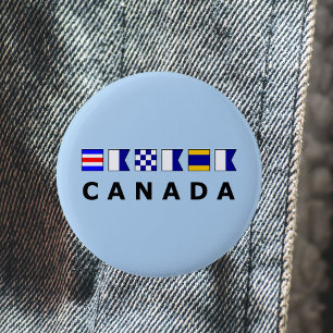 Knipperende vlaggen van het Canadese Nautical Sign Ronde Button 5,7 Cm