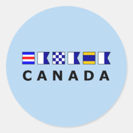 Knipperende vlaggen van het Canadese Nautical Sign Ronde Sticker