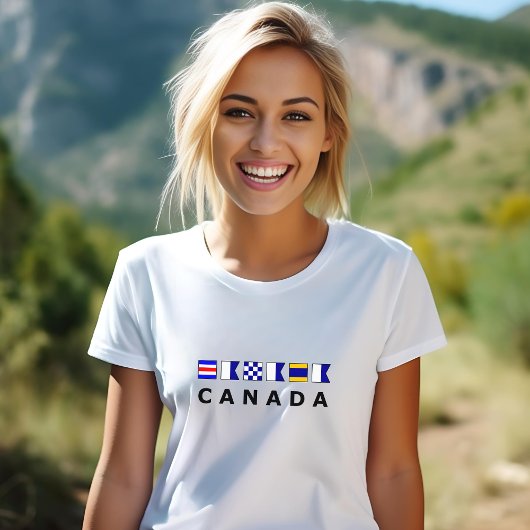 Knipperende vlaggen van het Canadese Nautical Sign T-shirt