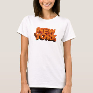 Knipperig Oranje NEW YORK Draagbare Kunst T-shirt