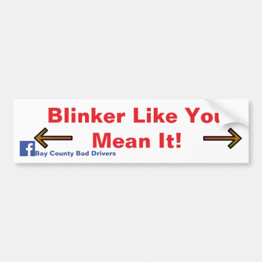 Knipperlicht Als Je Het Meent! Bumpersticker (Voorkant)