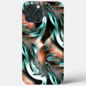 Knippers in zilvercyaan met groeven op koraal Case-Mate iPhone case (Achterkant)