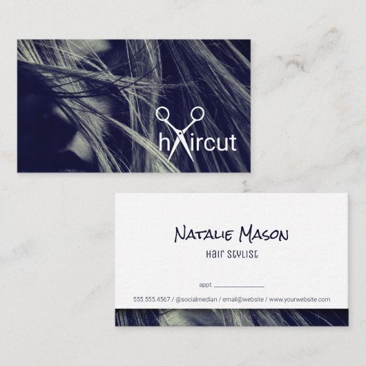 knippictogram | kapper visitekaartje (Voorkant / Achterkant)