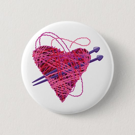 kniproze hart ronde button 5,7 cm (Voorkant)