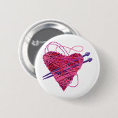 kniproze hart ronde button 5,7 cm (Voorkant /achterkant)