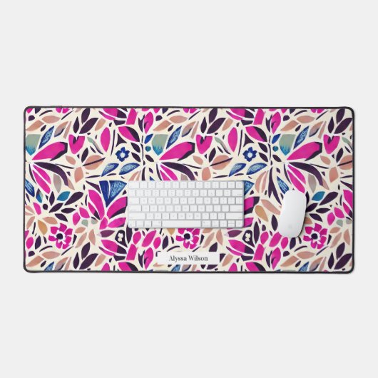Knipsel Geïnspireerd Bloemen Vormen Patroon Bureaumat (Keyboard & Muis)