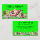 Knipte dieren op een groene achtergrond van een ro visitekaartje (Voorkant / Achterkant)