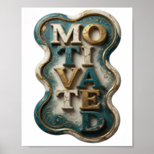 Knisperend goud MOTIVATIE Tekst Design Poster
