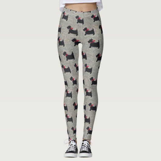 Knit Black Terrier Leggings (Voorkant)