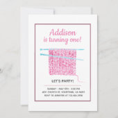 Knit Blanket Baby Girl Eerste verjaardag Kaart (Voorkant)