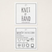 Knit by Hand Square Hang Label & verzorgingslabel  Vierkante Visitekaartjes (Voorkant /achterkant)